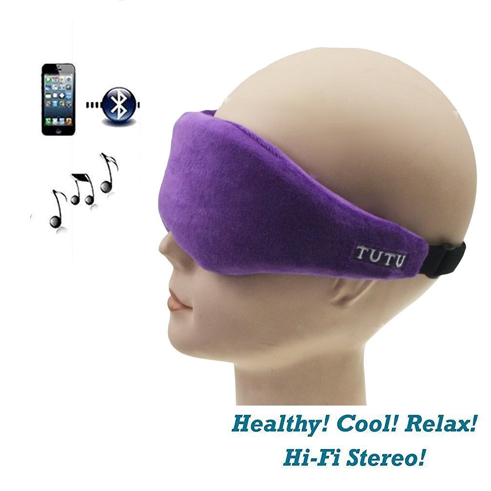 Suofule Wireless Bluetooth Velvet Silk Eye Mask Sleeping Masks Stereo Shelf Systems (Pink) free