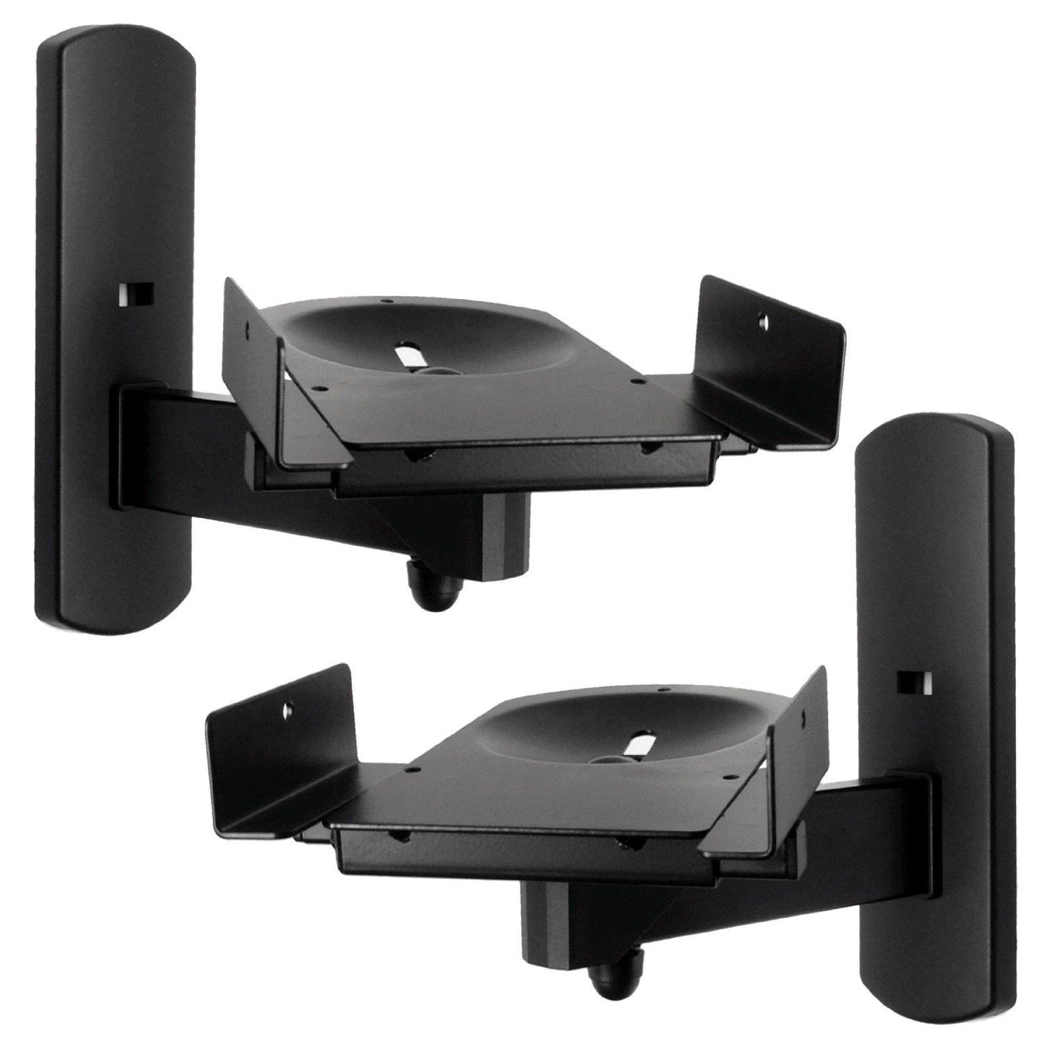 Side Clamping Bookshelf Monitor Speaker Wall Mounts Bracket with Tilt
