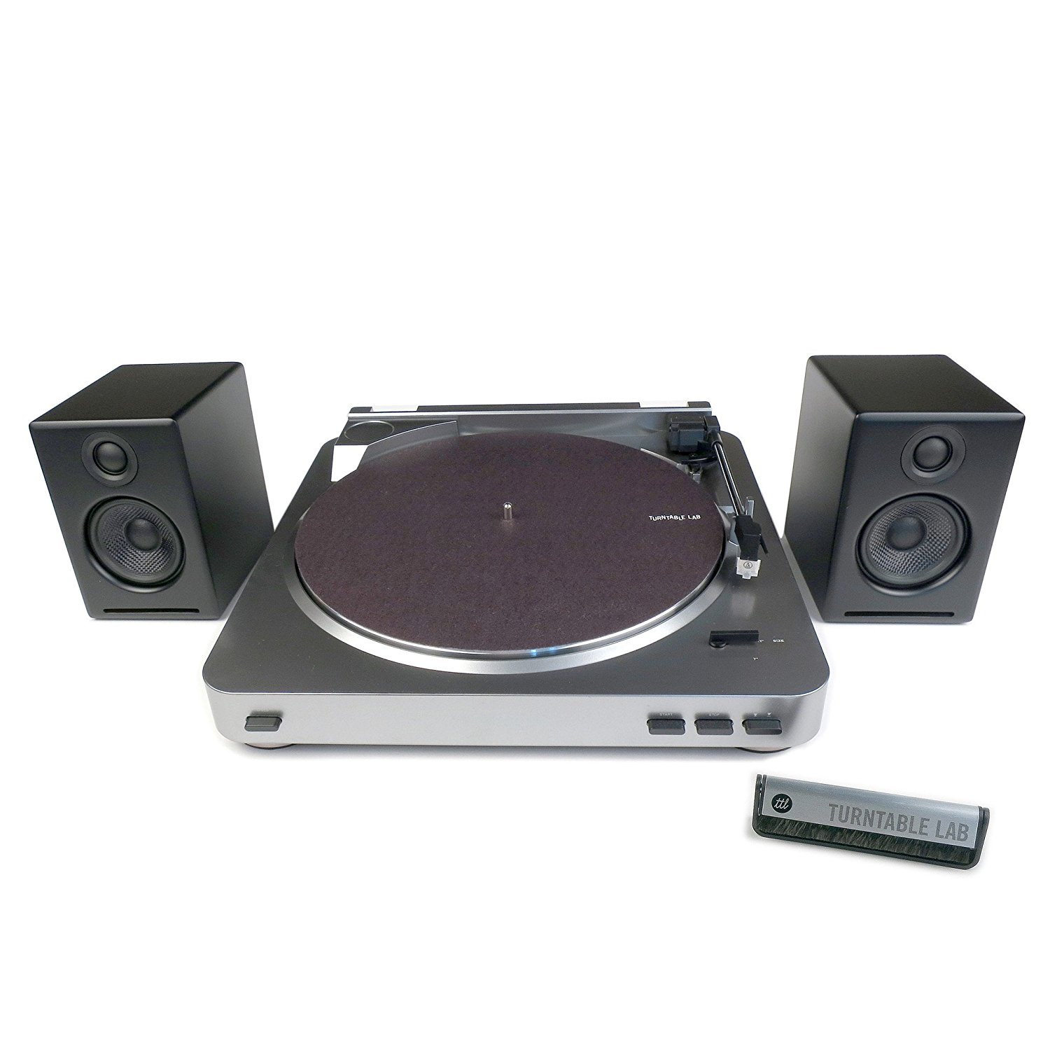 AudioTechnica ATLP60 Turntable + Audioengine A2+ Speaker Package Black free image download