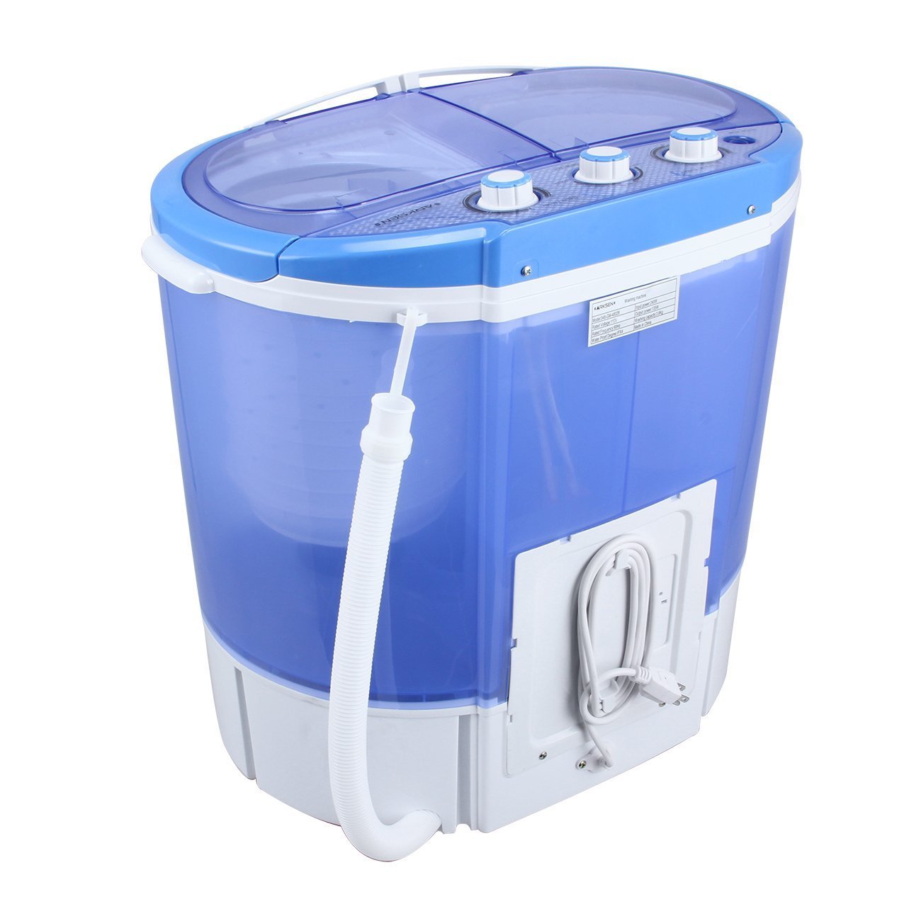 ARKSEN© Portable Mini Laundry Washing Machine, 7.9LBS Capacity, Clear