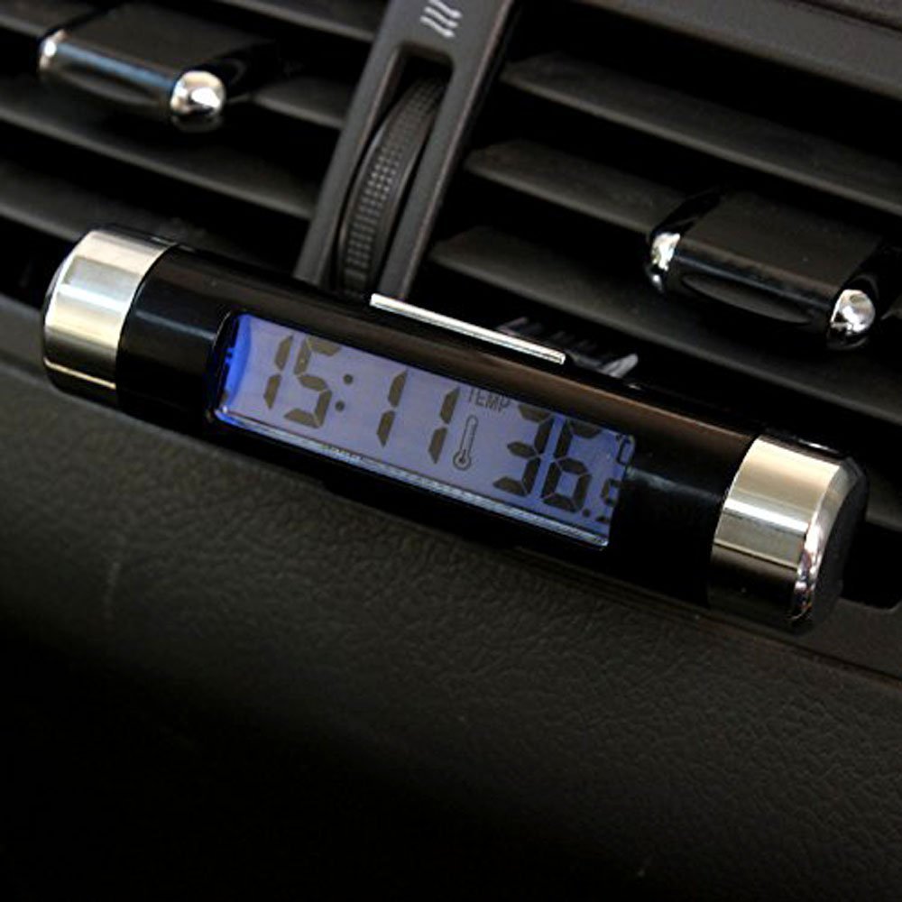 PLEXXA® Car Air Vent Clip Clock, 2in1 LCD Digital Automotive
