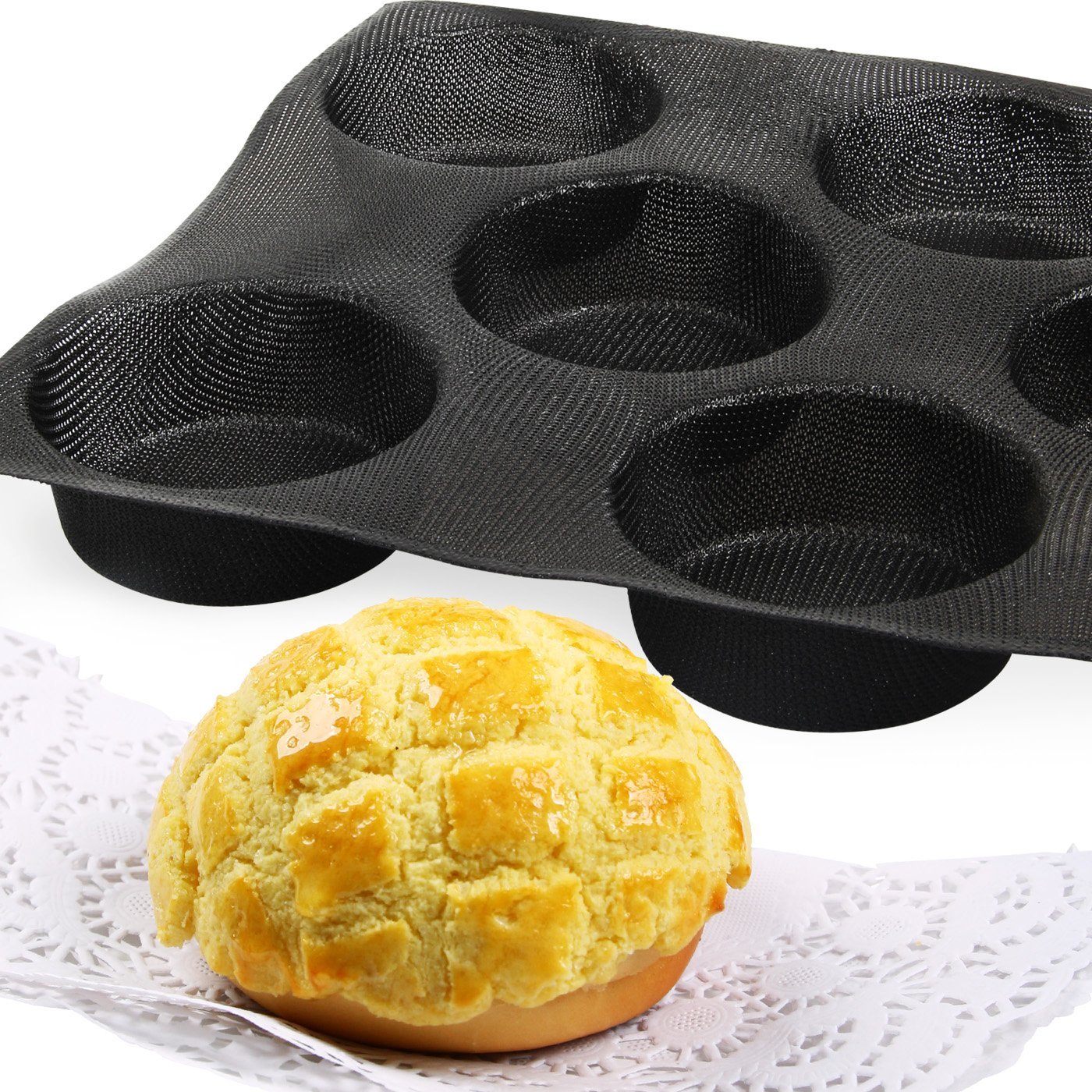 Yilove Nonstick Perforated Silicone Bread Baking Mold,4 loaf Molds N5