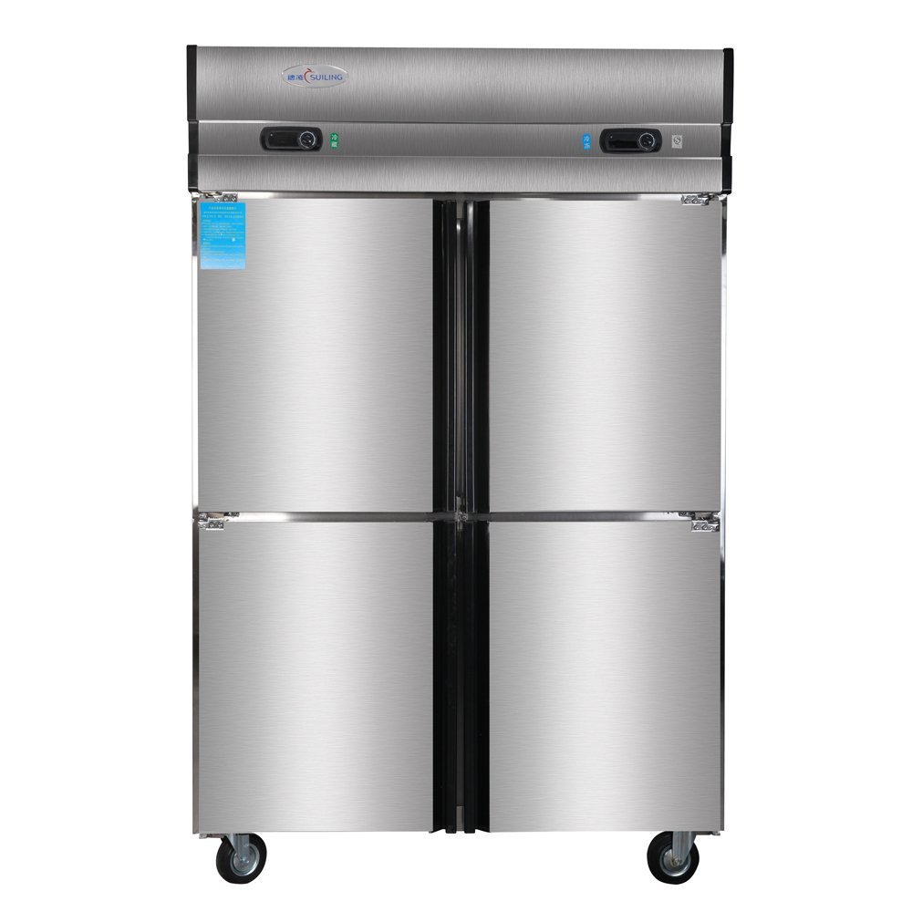 1000L Dual Compressor 4Door Restaurant Kitchen Stainless Steel Reach
