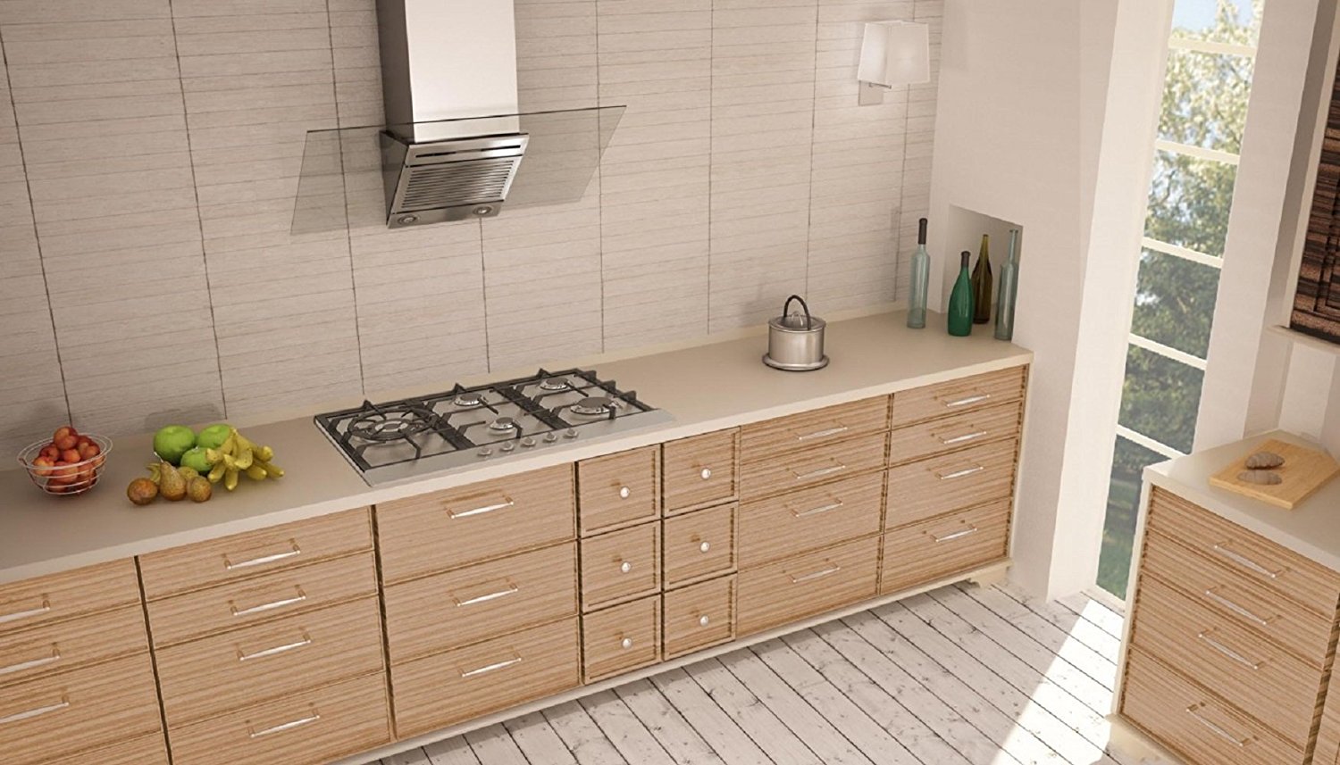 Ancona Slanted Glass and Stainless Steel 600 CFM Wall Mount Range Hood