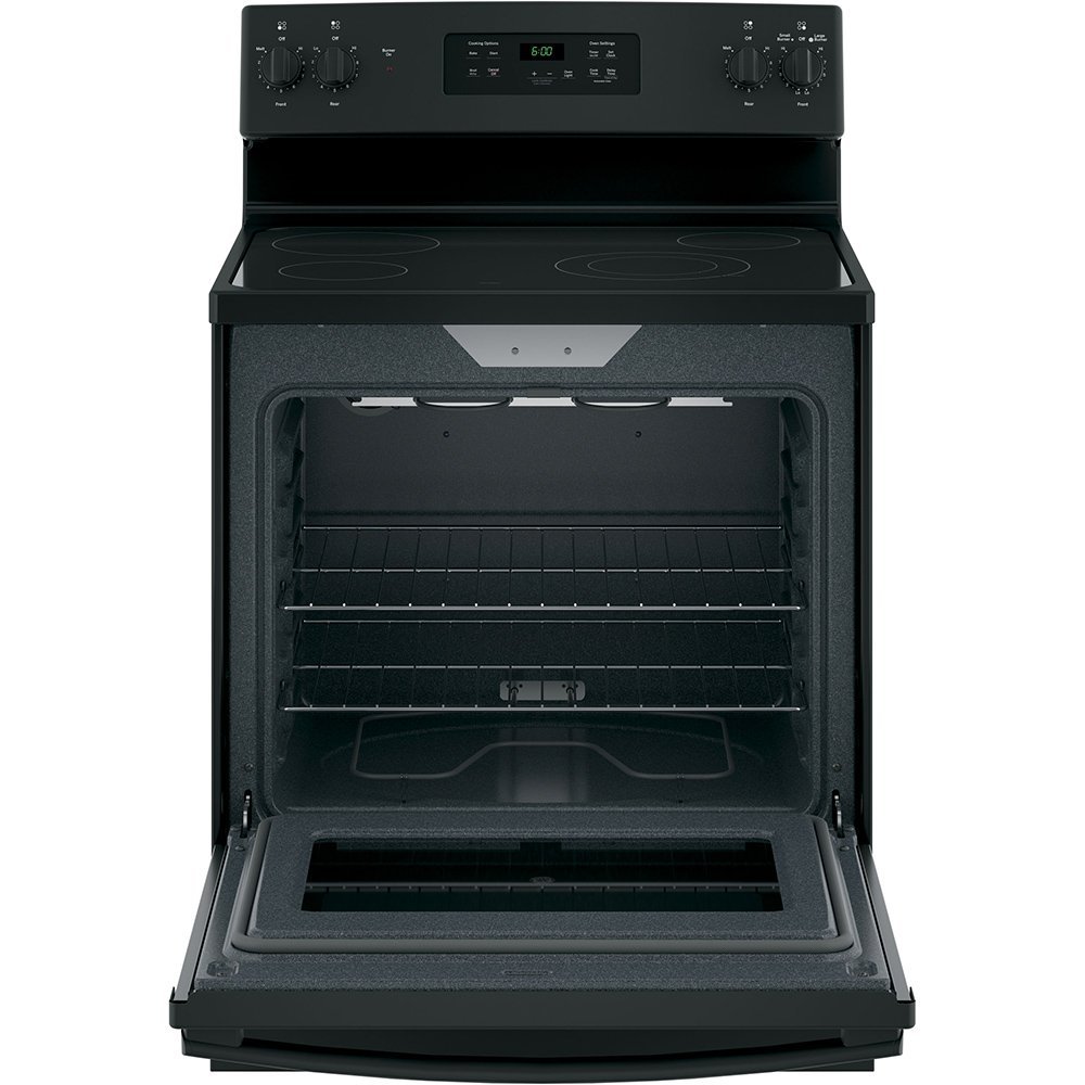 GE JBS60DKBB 30" Electric Freestanding Range with 4 Burners, Smoothtop