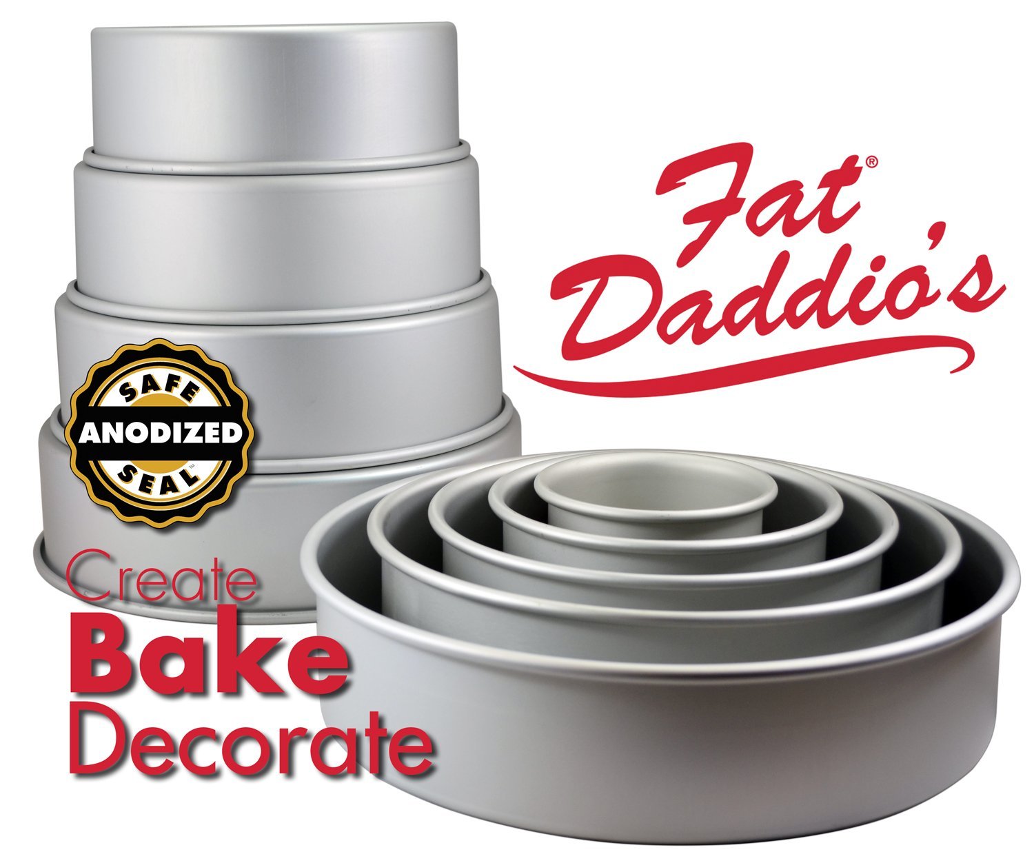 Fat Daddio's Anodized Aluminum Round Cake Pan, 6 Inches by 2 Inches N7