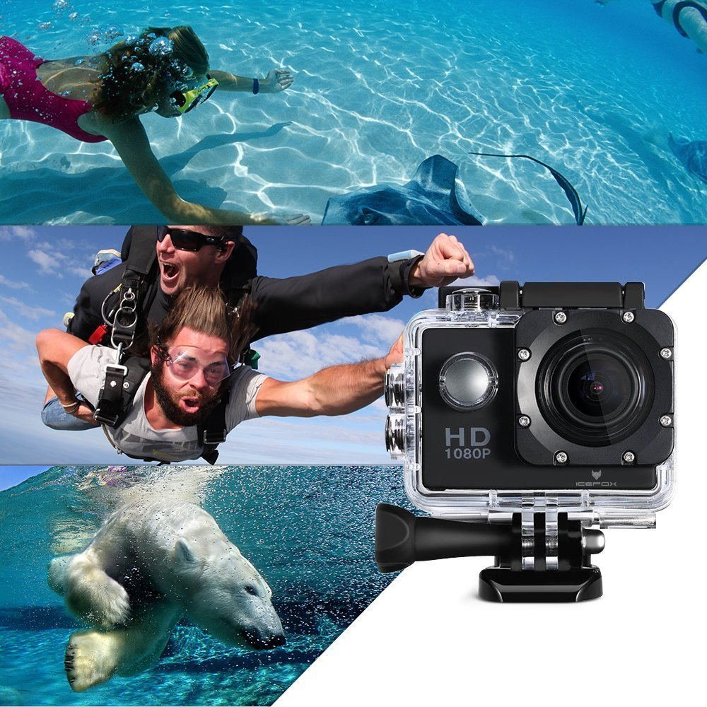 Action Cameraicefox(R) Waterproof Sports Action Camera Diving 98FT(30M