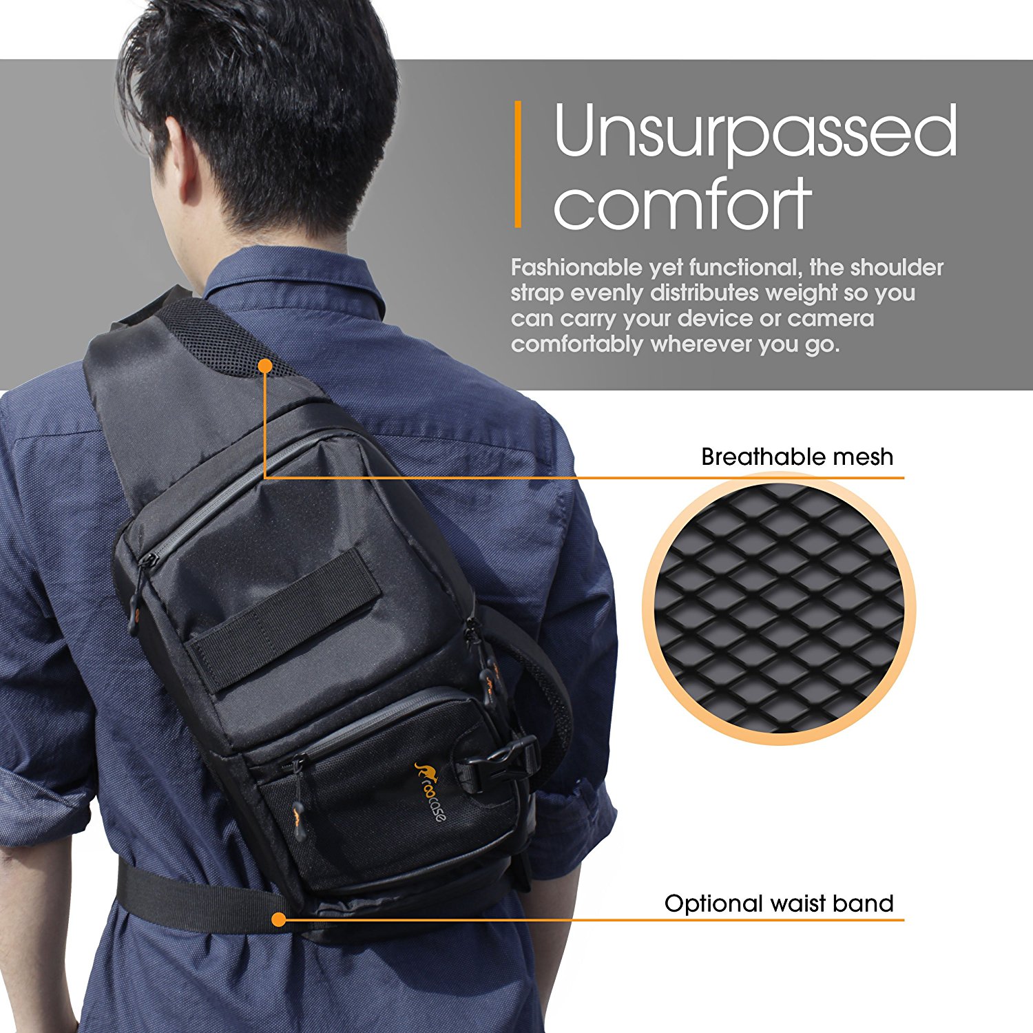 Large Camera Bag, rooCASE DSLR Camera Shoulder Case Bag N15 free image