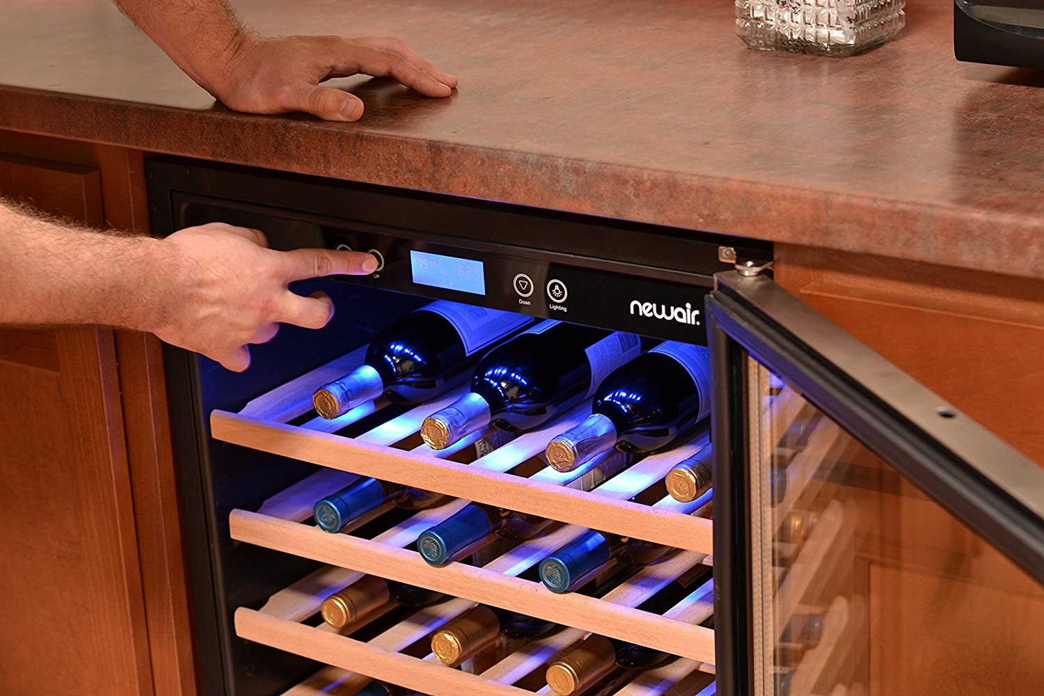 NewAir AWR520SB 52 Bottle Built in Compressor Wine Cooler, Stainless