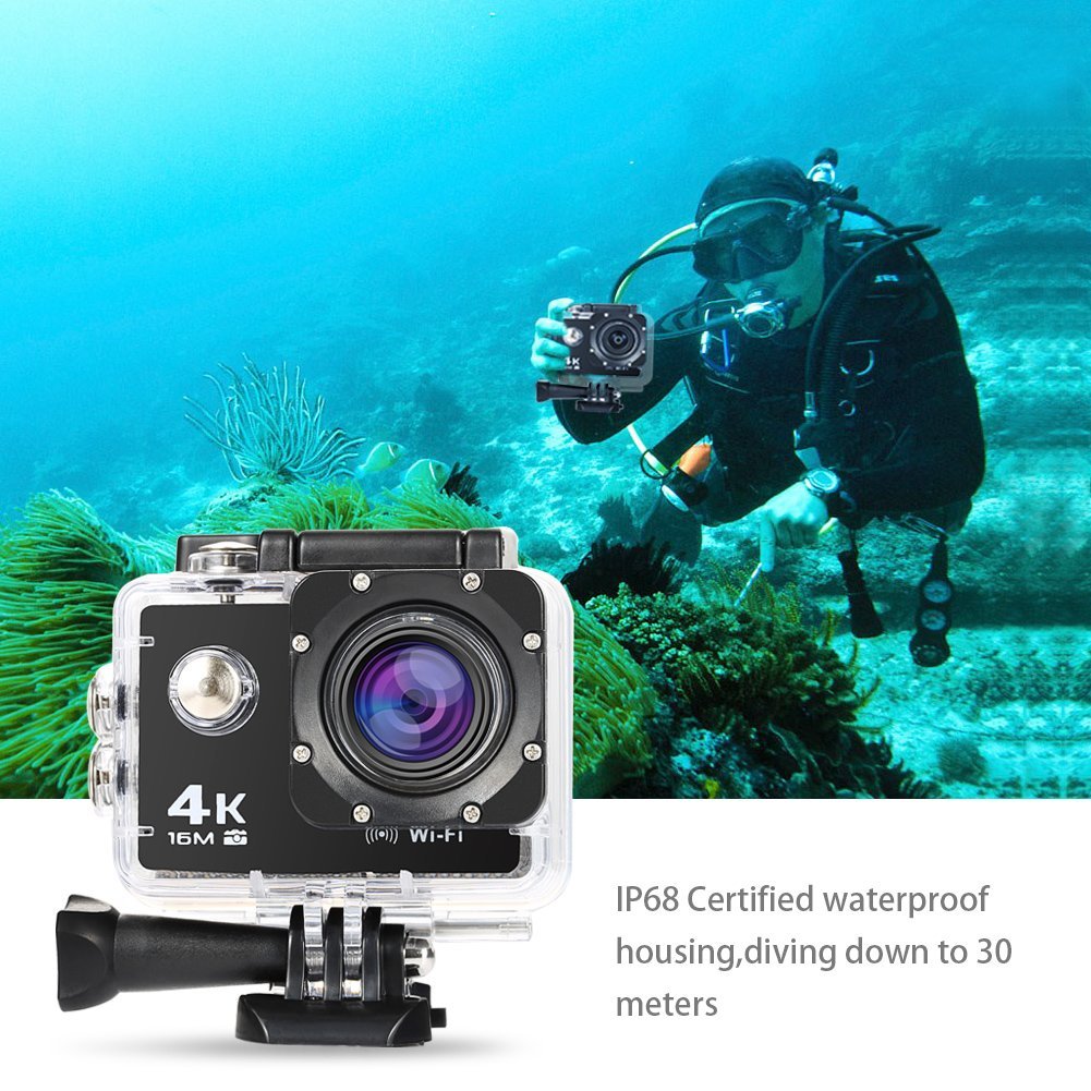 Nexgadget 4K Action Camera, Waterproof Sports Camera with Sony Sensor, WiFi Ultra HD 16MP 170