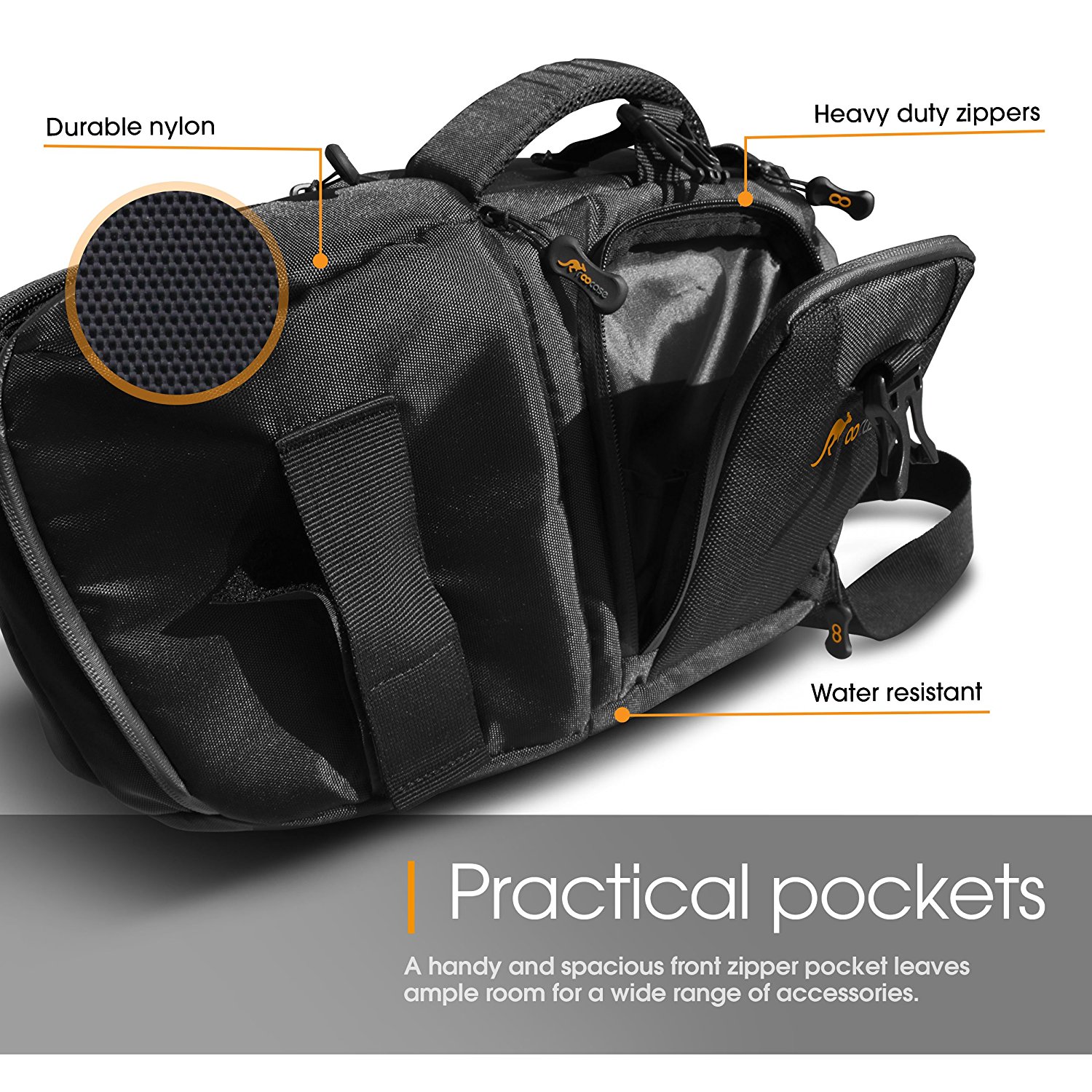 Large Camera Bag, rooCASE DSLR Camera Shoulder Case Bag N24 free image