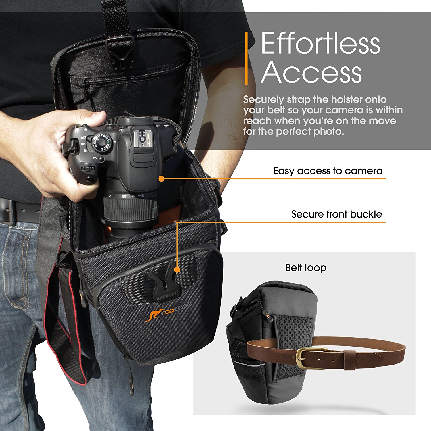 Large Camera Bag, rooCASE DSLR Camera Shoulder Case Bag N26 free image