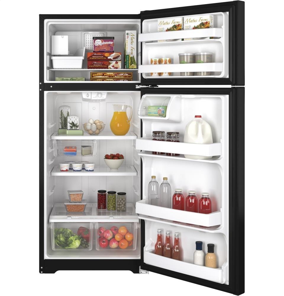 GE GIE18GTHBB 17.5 Cu. Ft. Black Top Freezer Refrigerator Energy Star