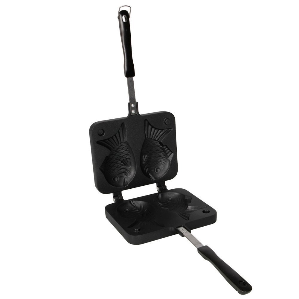 SAGUARO Taiyaki Japanese Fishshaped Cake Waffle Pan Maker Gas Stove Cake Mold 2 Cast Cooking