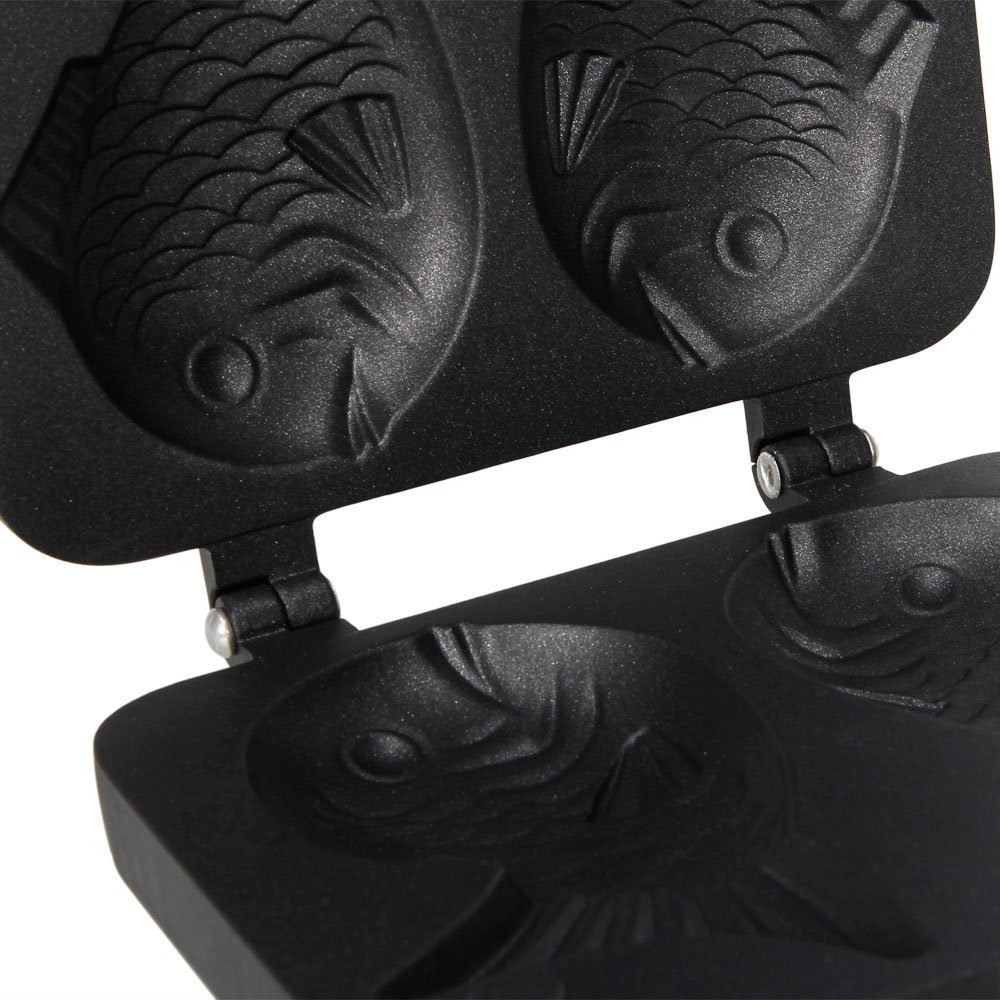 SAGUARO Taiyaki Japanese Fishshaped Cake Waffle Pan Maker Gas Stove Cake Mold 2 Cast Cooking