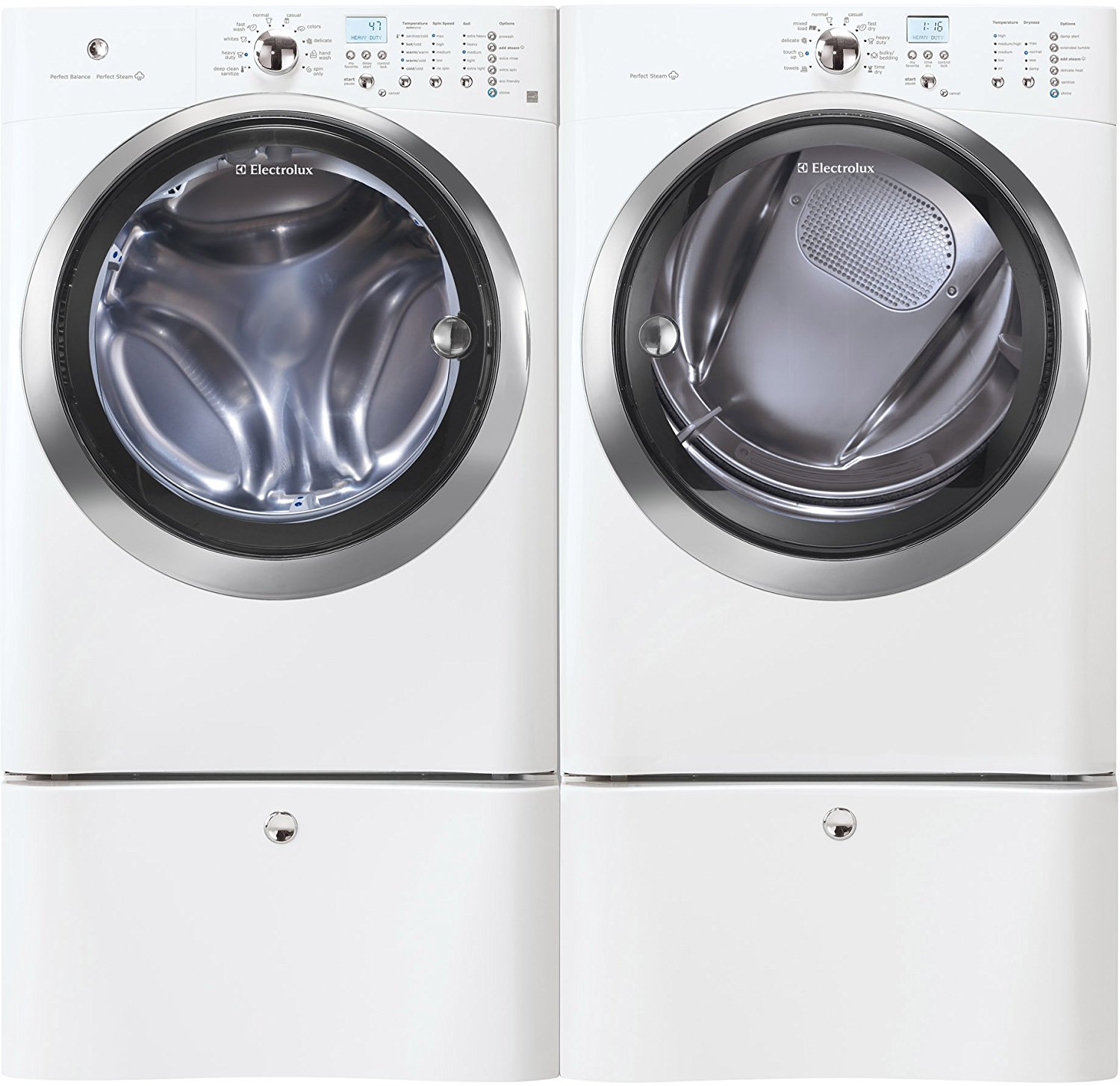 Electrolux IQTouch White Front Load Laundry Pair with EIFLS55IIW 27