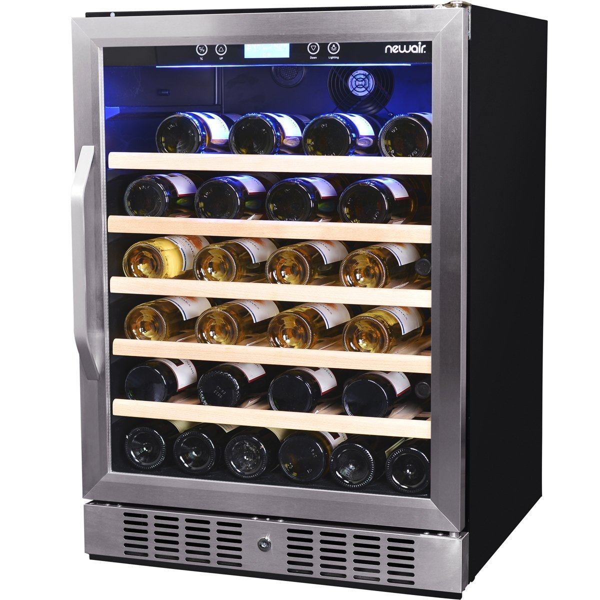 NewAir AWR520SB 52 Bottle Built in Compressor Wine Cooler, Stainless