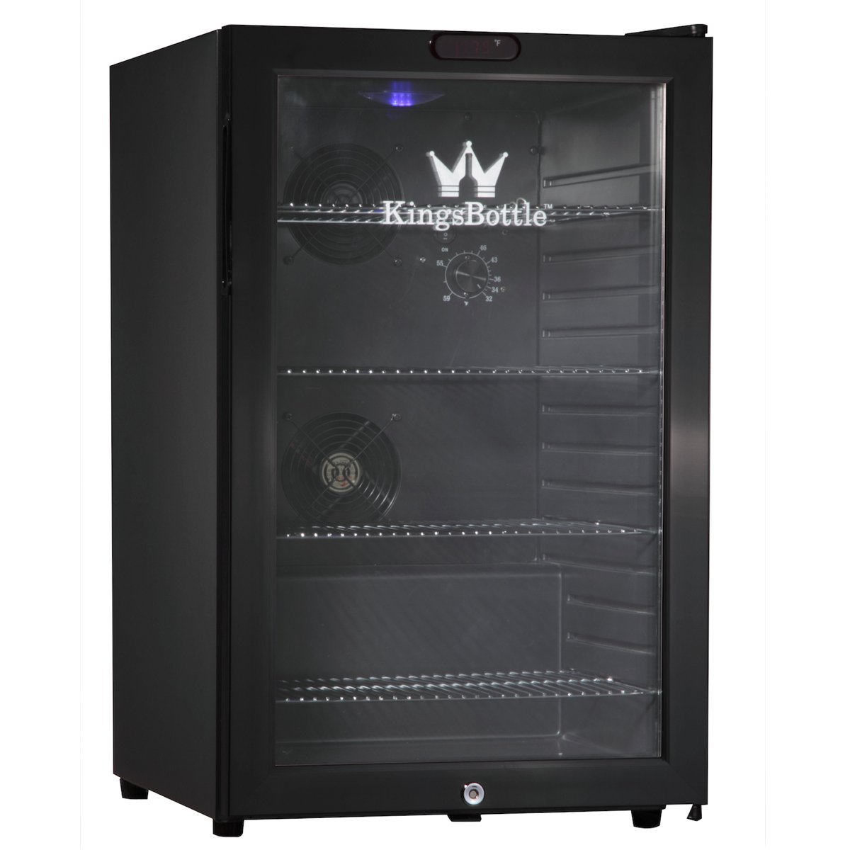 KingsBottle 21 Can Mini Bar Fridge with Glass Door, Black N14 free