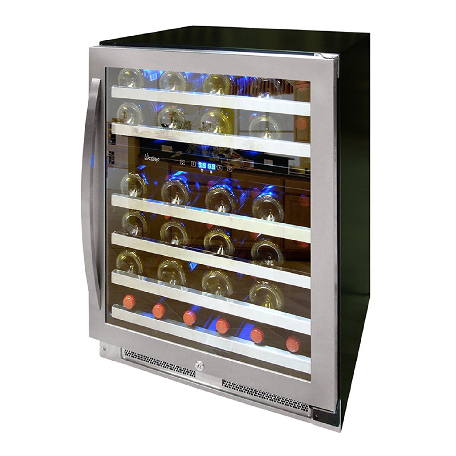 Vinotemp VNTVT462ZSSDST 46Bottle DualZone Connoisseur Series Wine