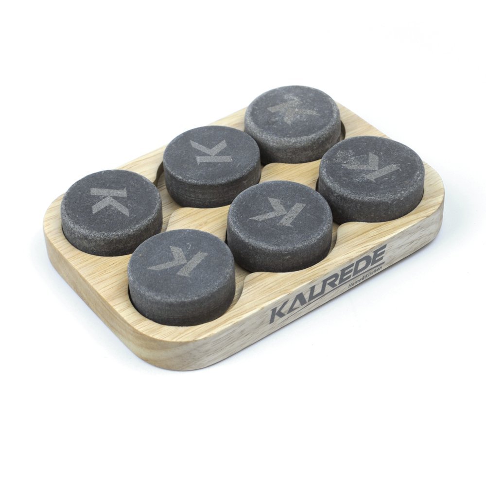 KALREDE Whiskey Stones Set of 6 Circular Drink Rocks for Chilling Wine