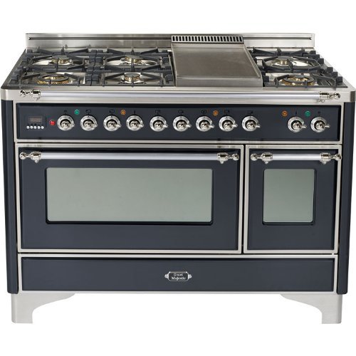 48" 5 Burner Dual Fuel Range + French Top with Convection Oven Finish