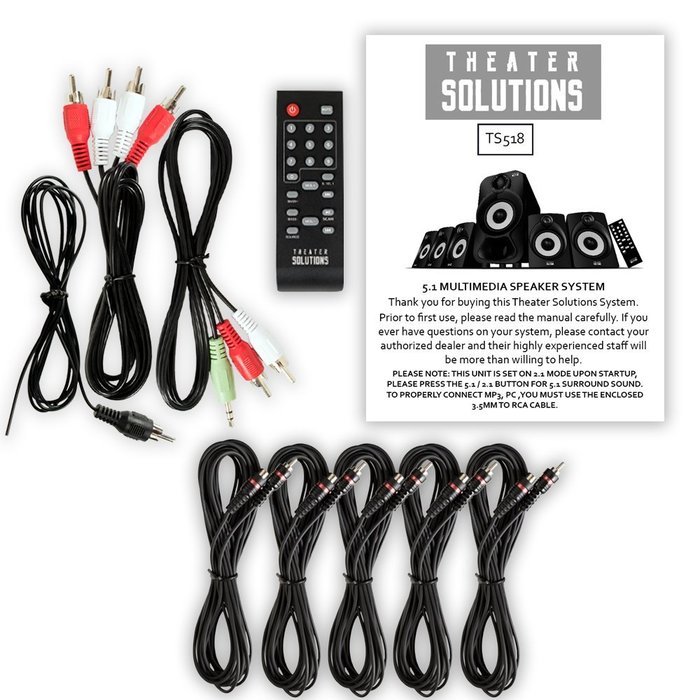 Theater Solutions TS518 Bluetooth Home Theater 5.1 Speaker System with