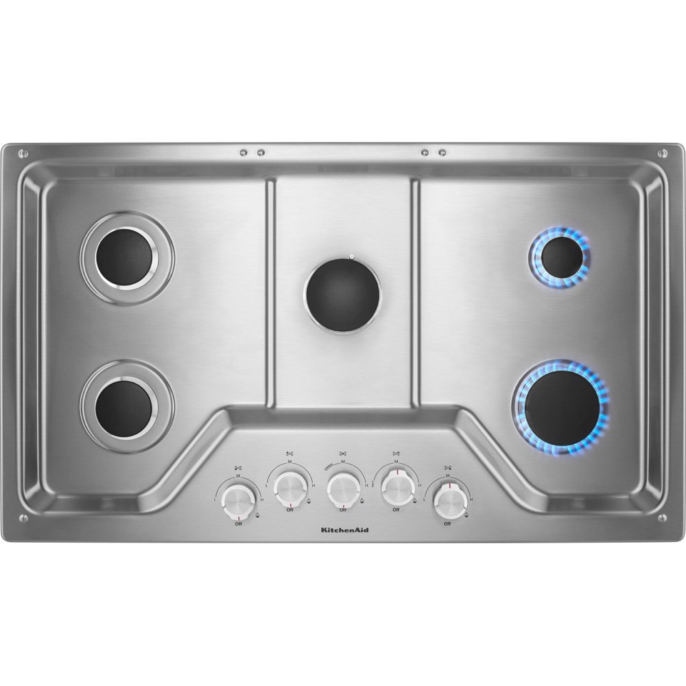 KITCHENAID KCGS350ESS 30" Gas Cooktop with 5 Sealed Burners, 17K BTU