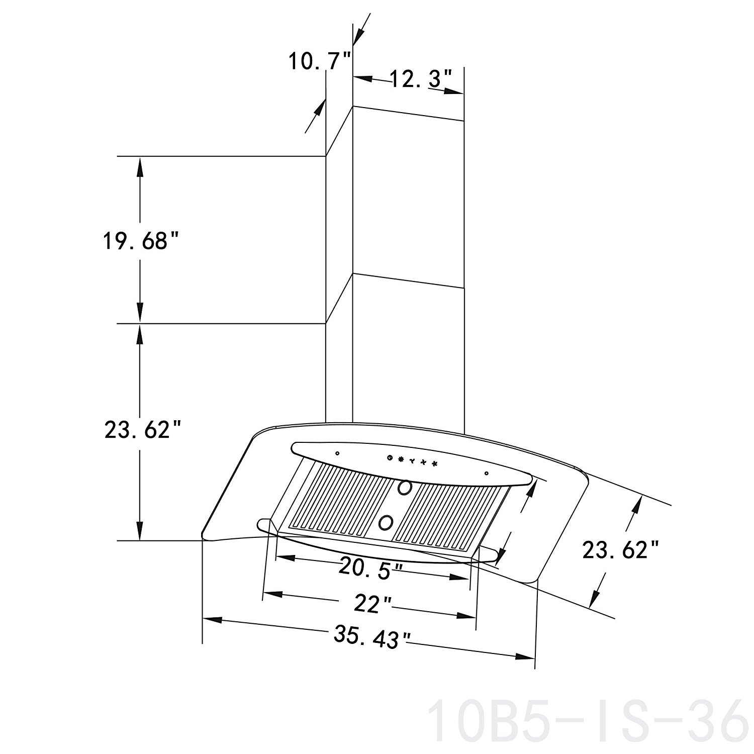 AKDY® 36" Stainless Steel Island Mount Dual Side LED Touch Screen