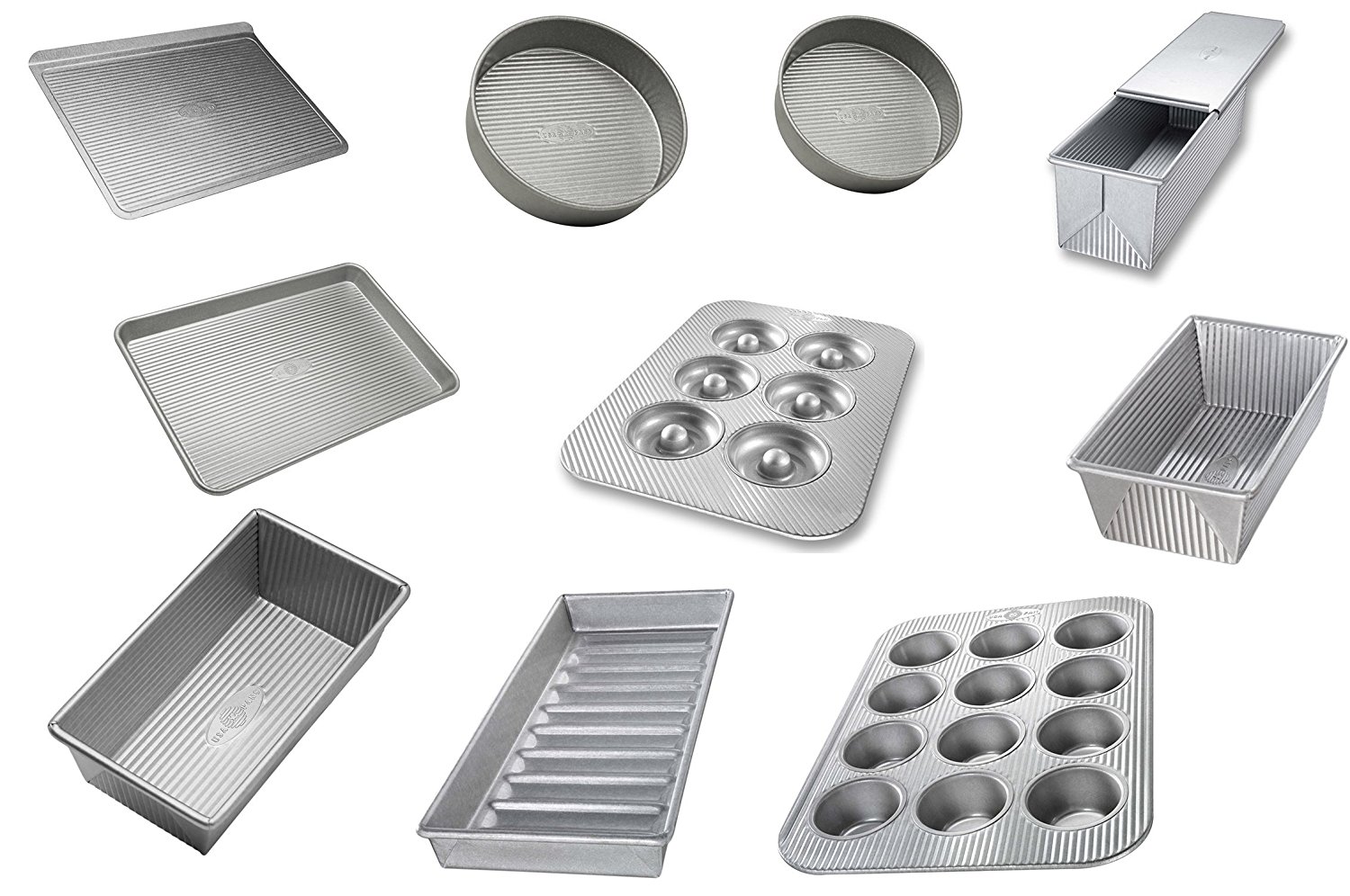 USA Pan Bakeware Aluminized 12 Piece Set, Muffin, Cake, Cookie, Jelly