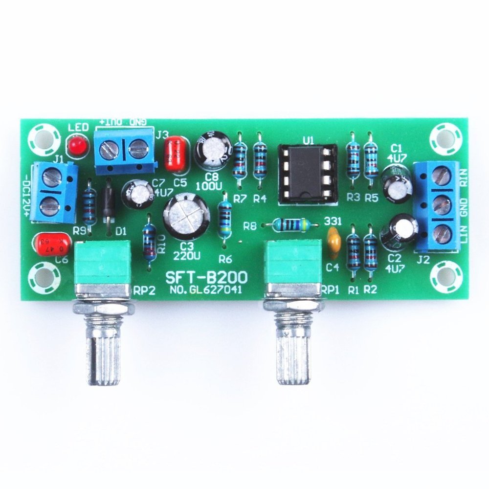 Qianson DC 12V24V Lowpass Filter NE5532 Bass Tone Subwoofer PreAmplifier Preamp Board N7 free