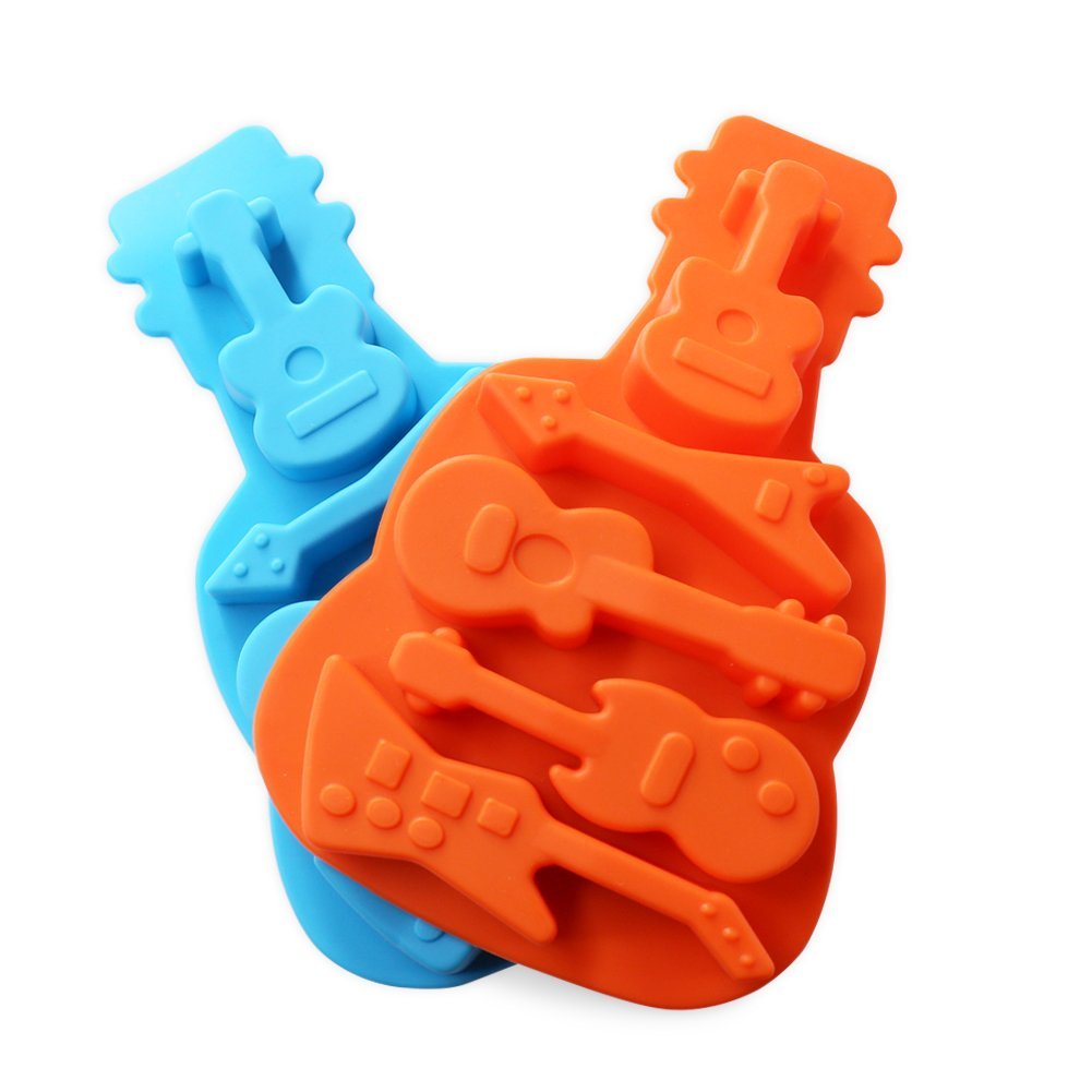 Candy Making Molds, 2PCS YYP [5 Cavity Guitar Shape Mold] Silicone