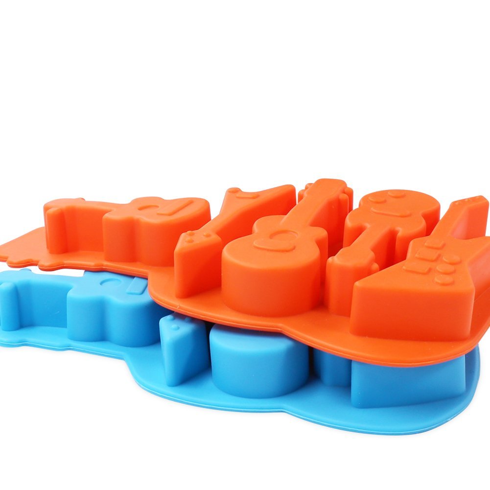 Candy Making Molds, 2PCS YYP [5 Cavity Guitar Shape Mold] Silicone