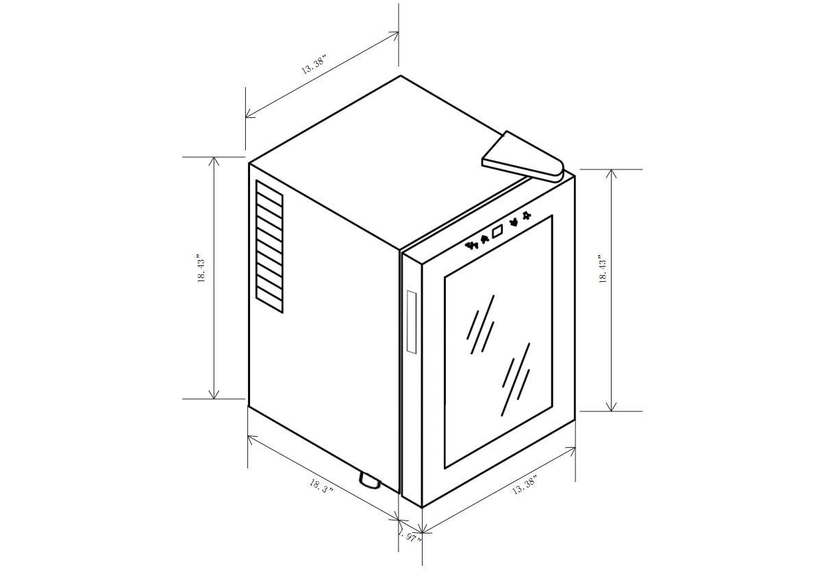 AKDY® 28 Bottle Single Zone Thermoelectric Stainless Steel Freestanding