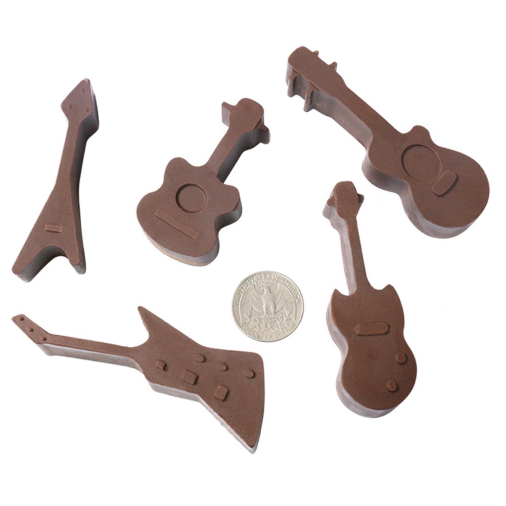 Candy Making Molds, 2PCS YYP [5 Cavity Guitar Shape Mold] Silicone