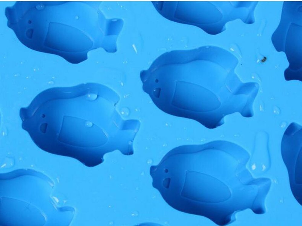 Joyi 12 Cavity Fish Shape Silicone Non Stick Cake Bread Mold Chocolate