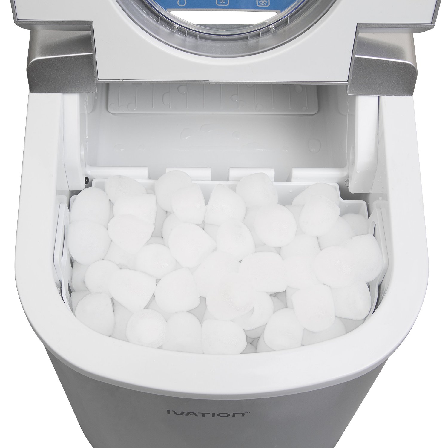 Ivation IVAICEM15SIL Portable Ice Maker with EasyTouch Buttons for