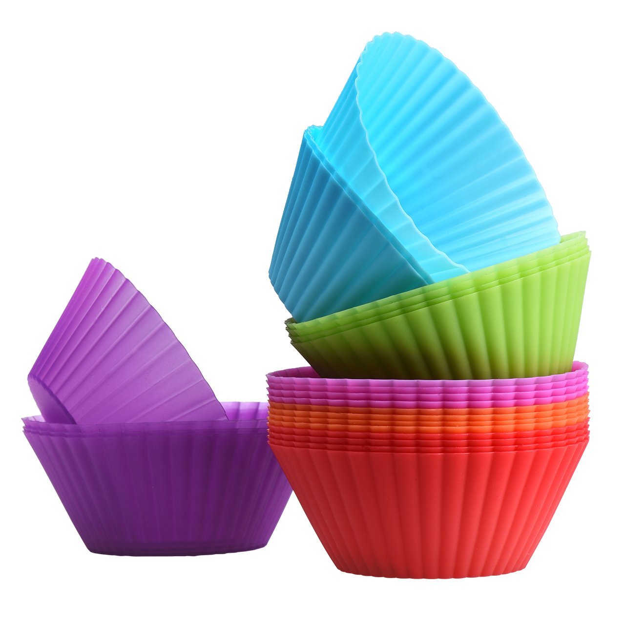 OMorc Baking Cups,24PCS Silicone Baking Cups, Cupcake Liners, Muffin