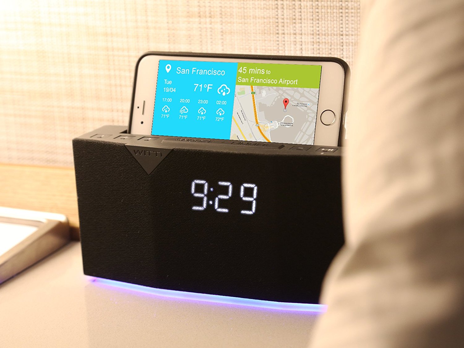 WITTI Design BEDDI Smart Radio Alarm Clock Speaker with Smart Home