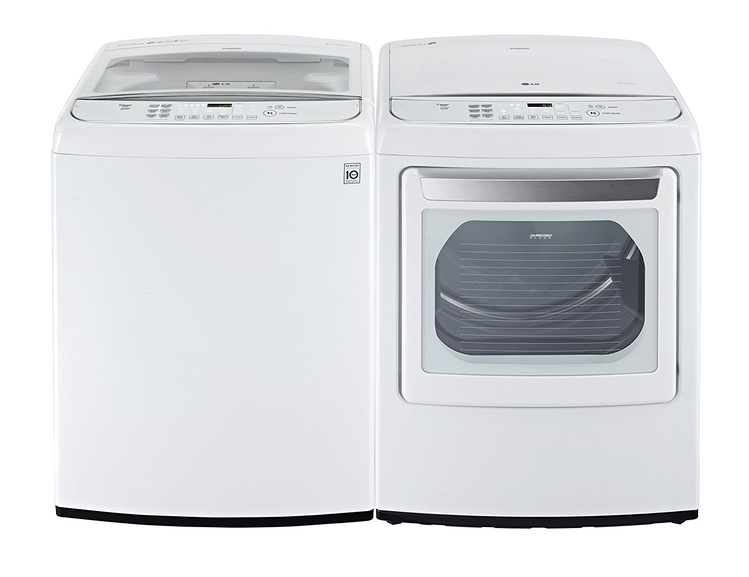 LG PAIR SPECIALMega Capacity High Efficiency Top Load Laundry System with GAS DryerPure White