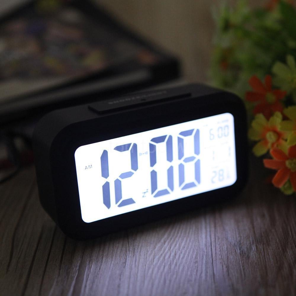 2016 Digital Alarm LED Clock Light Control Backlight Time Calendar