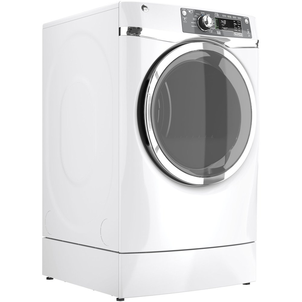 GE GFDR480EFWW 8.3 Cu. Ft. White With Steam Cycle Electric Dryer free