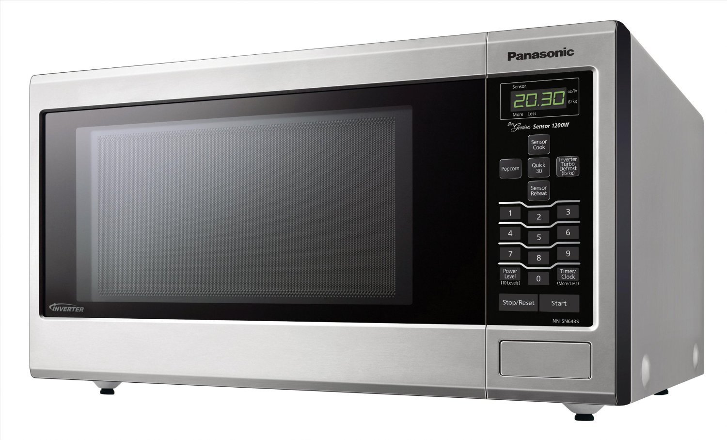 Panasonic NNSN643S Stainless 1200W 1.2 Cu. Ft. Countertop Microwave