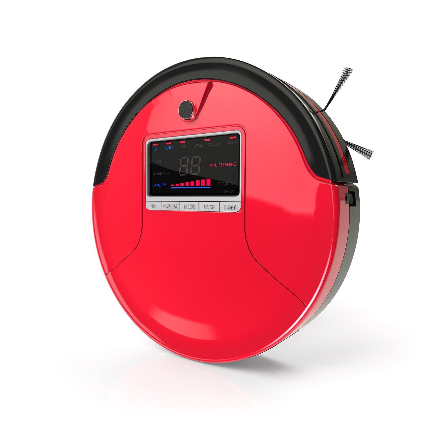 Bobsweep Pethair Robotic Vacuum Cleaner and Mop, Pet Hair 4in1, Rouge