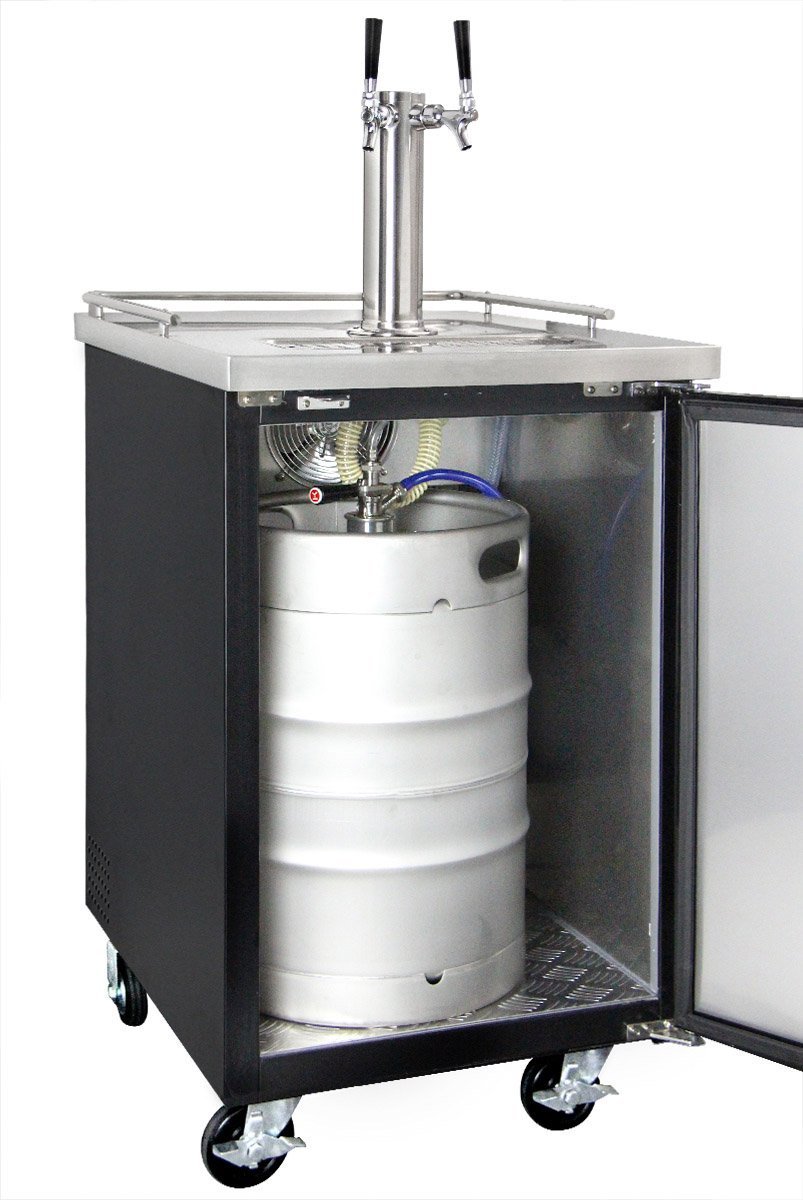 Kegco Three Faucet Commercial Direct Draw Beer Dispenser Black