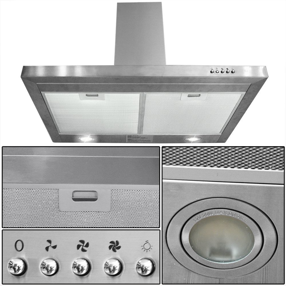 Toyofmine 36" STAINLESS STEEL RANGE HOOD WALL MOUNT STOVE EXHAUST