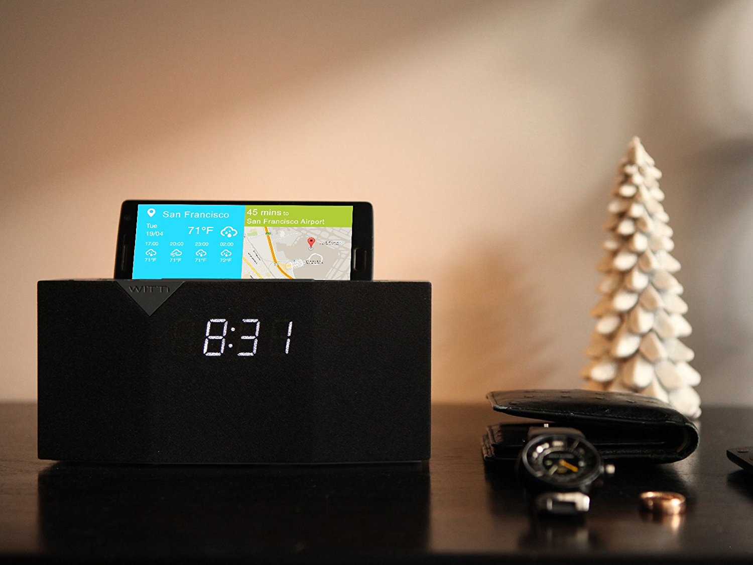 WITTI Design BEDDI Smart Radio Alarm Clock Speaker with Smart Home