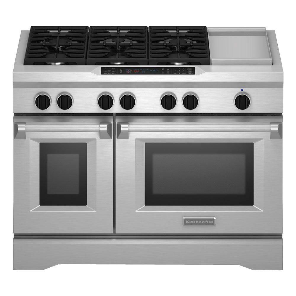Kitchenaid KDRS483VSS CommercialStyle Dual Fuel Range free image download