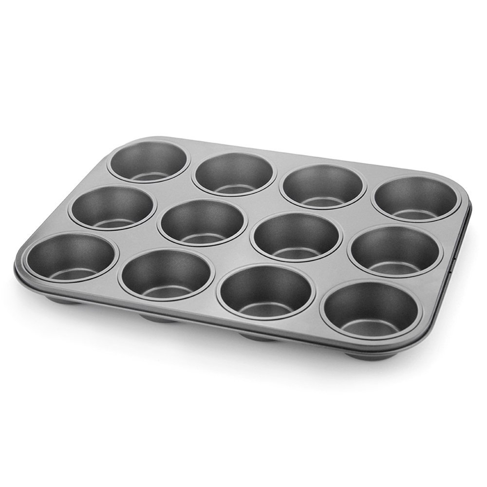 Nonstick Muffin Pan 12Cup, PAMISO Reusable carbon steel Regular Muffin