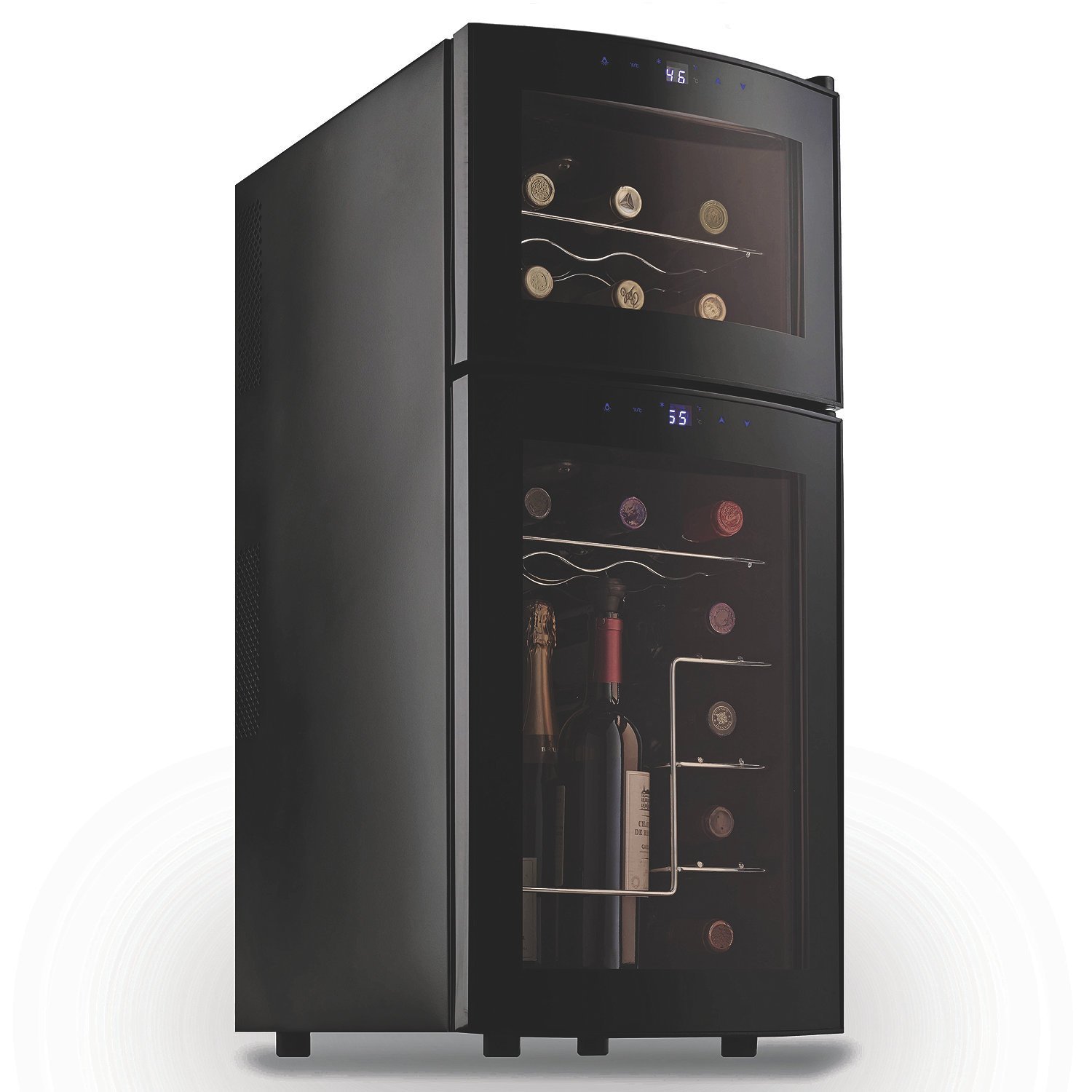 Wine Enthusiast Silent 21 Bottle Dual Zone Wine Refrigerator with Curved Doors free image download