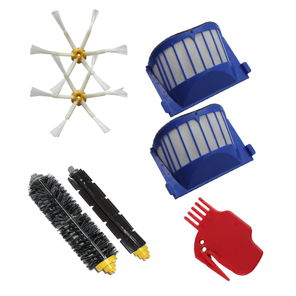 Hongfa Irobot Roomba Brush and Filter Kit 6 Armed Sidebrush, Flexible